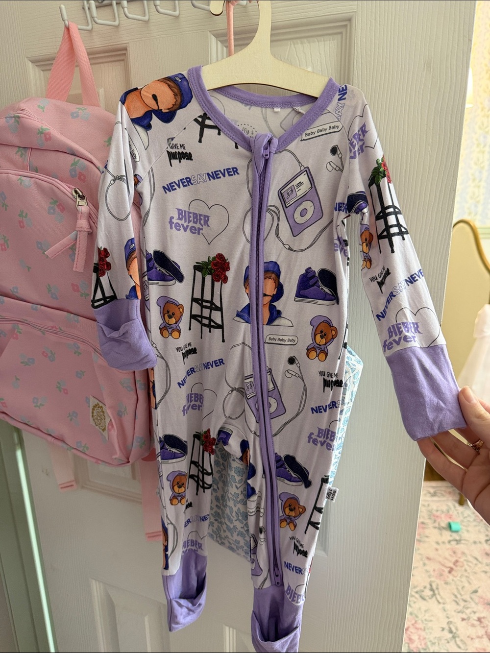 SOLD OUT LOLLY & LADDIE ‘Bieber Fever' Baby Footed Zipper Sleeper